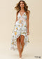 White Boho Sexy Midi Dress Bailey